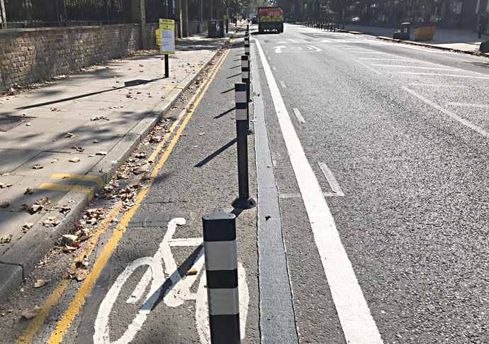 The solution must be to make roads better for all Cycle lane in Liverpool Road