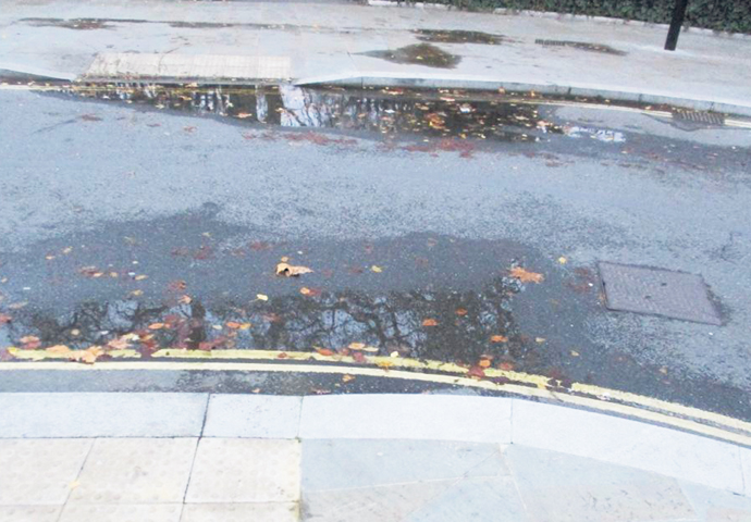 Puddles in Brunswick Square