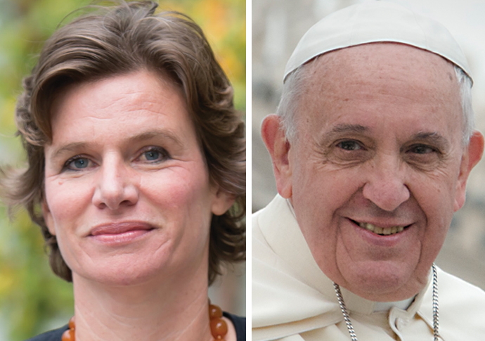 Professor brings hope to the Pope Prof Mariana Mazzucato and Pope Francis