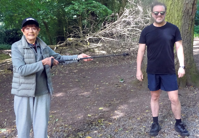 Ricky Gervais and Angela Humphery