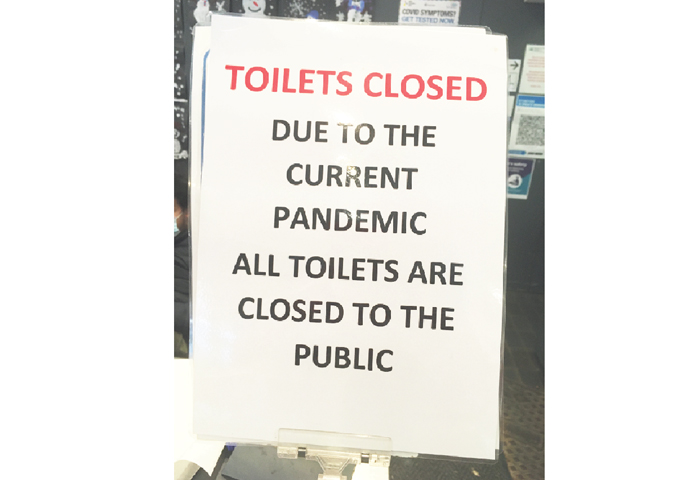Toilets closed notice
