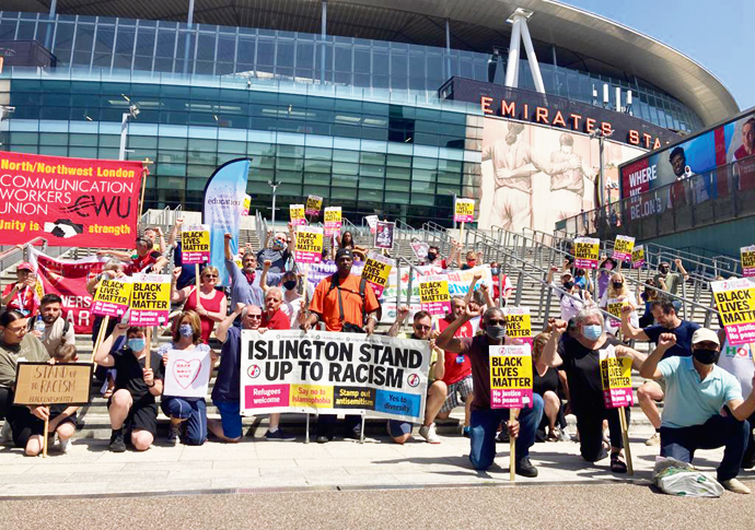 Fans unite to ‘take knee’ at Emirates after Euros abuse Anti racism emirates