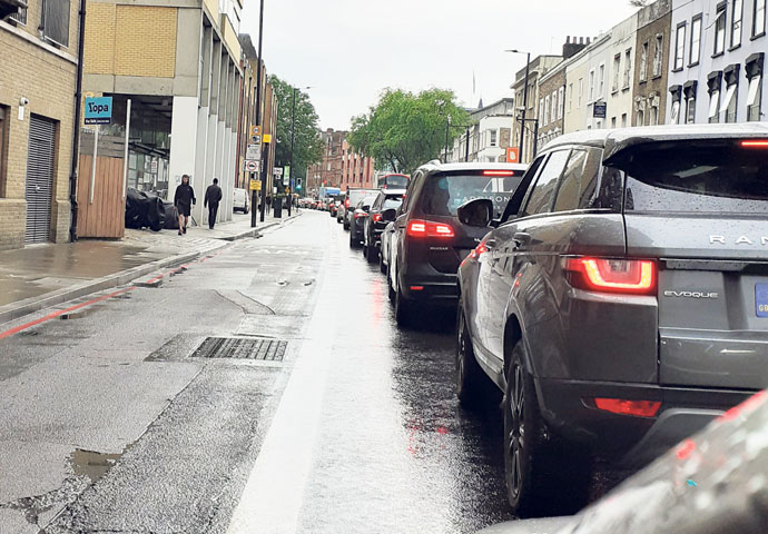 There are dangers with the 20mph limit Traffic jam
