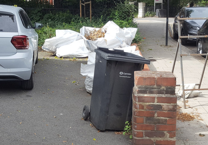 Garden waste rubbish