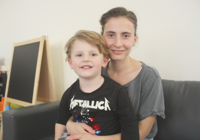 Mum fears for safety of boy on 11th floor Aurora Zeka and son_6147