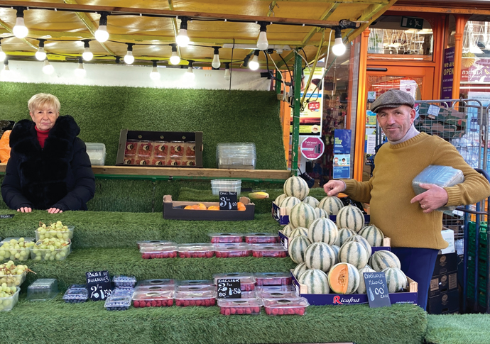 David Twydell and Pamela at stall
