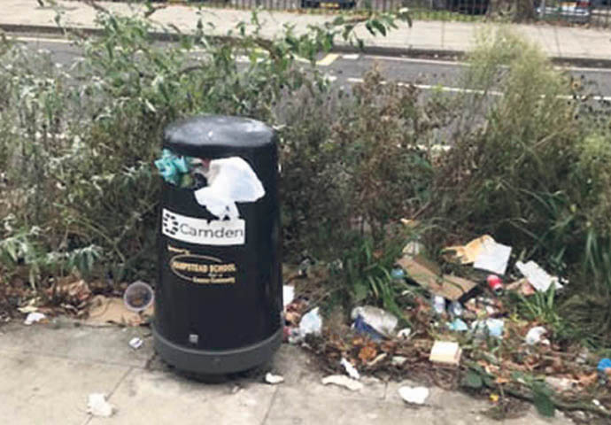 Waste bin at Hampstead school_2