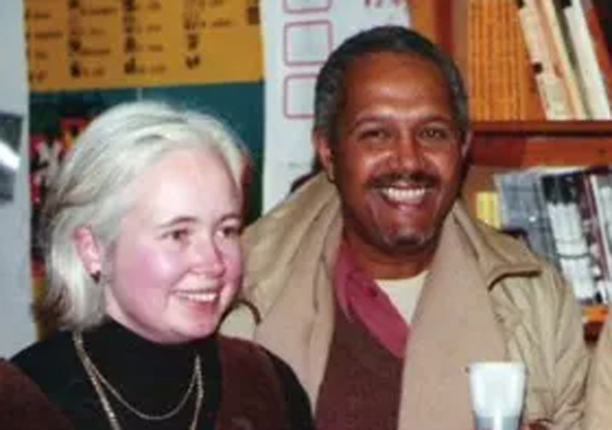 sarah white and John la rose in 1980s
