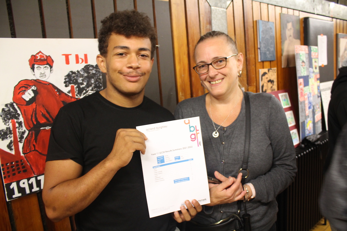 Joy at Acland Burghley as pupils get GCSE grades Michael Cheetham and Emma Cheetham