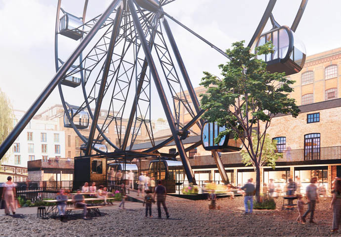 Camden Lock ferris wheel_west yard view