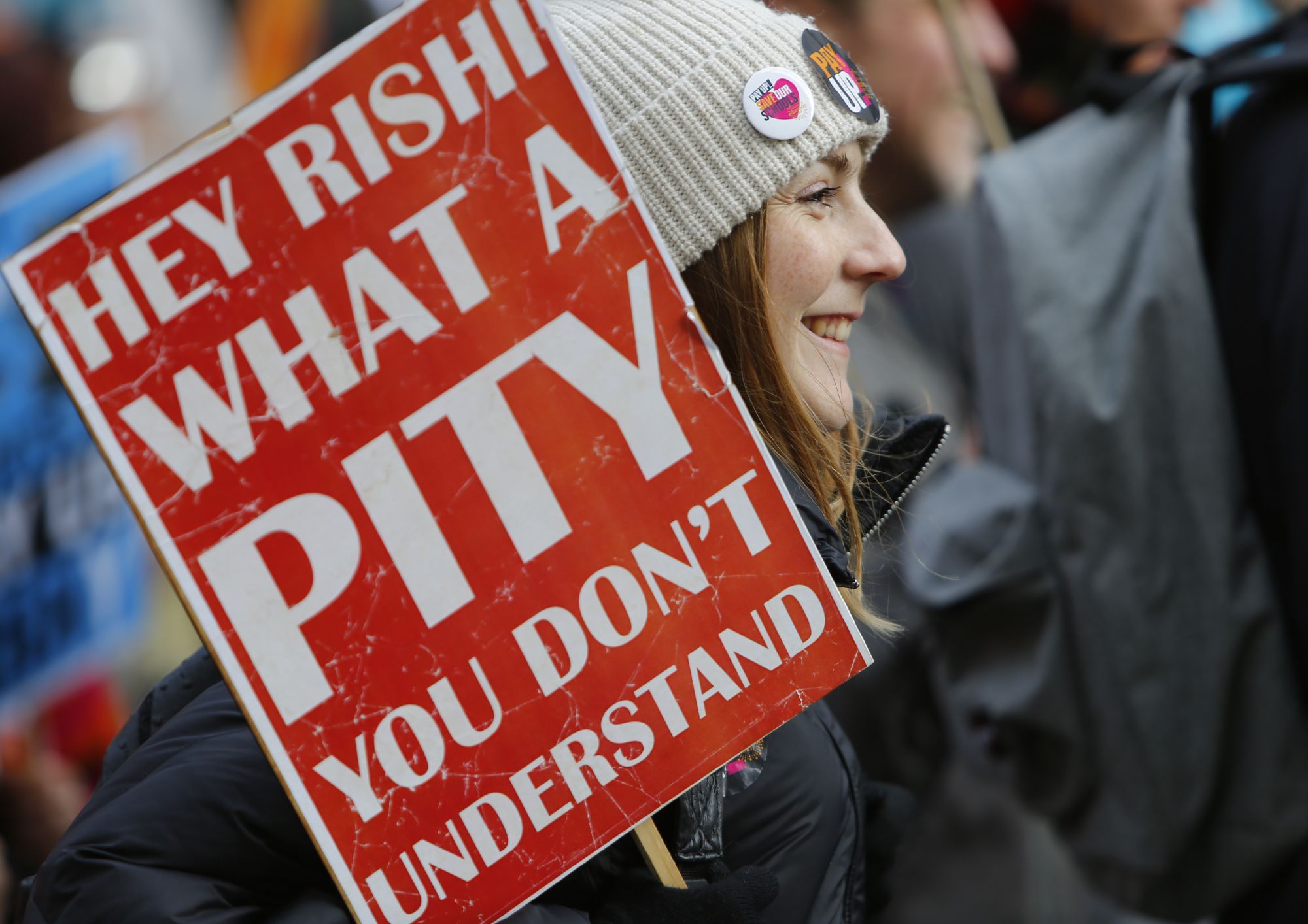 Priced out, burnt out, ALL out: Now cash-strapped teachers take to streets with demand for fair pay deal teachers march - what a pity rishi