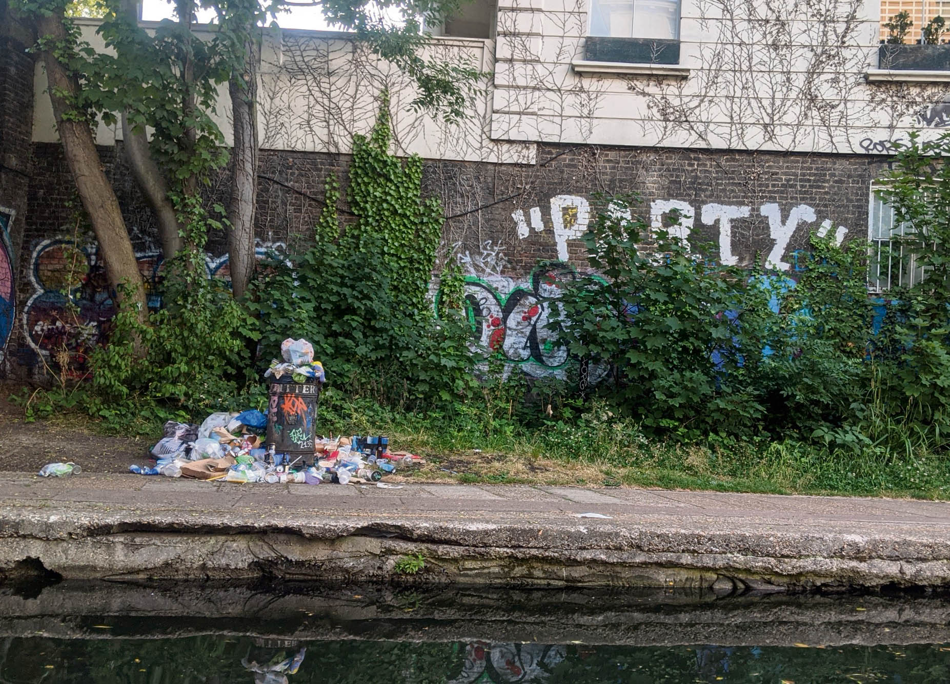 A clean-up is needed and a change of attitude Bin Regent's Park towpath