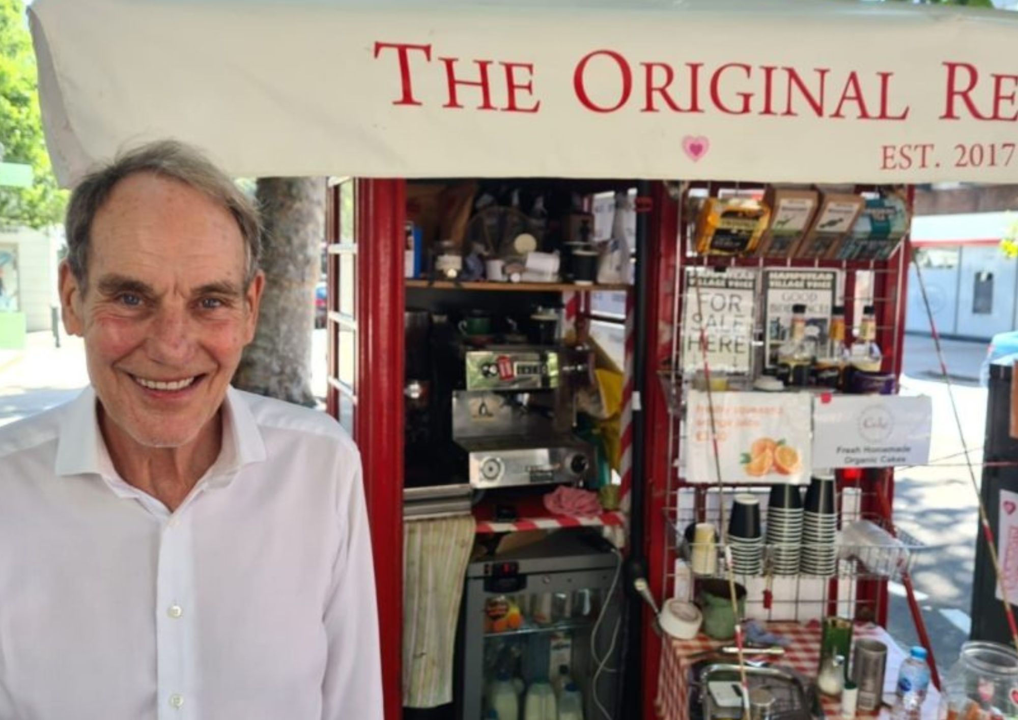 Phone box coffee seller: ‘The Royal Free saved my life’ red box