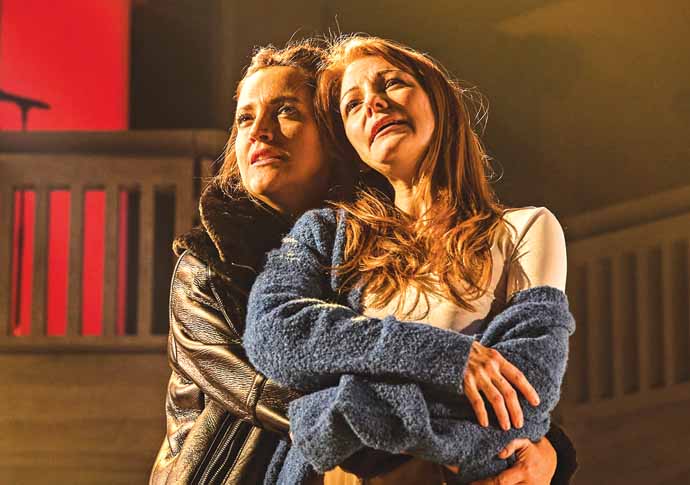 Lauryn Redding and Laura Pitt-Pulford in Standing at the Sky's Edge Credit Brinkhoff-Moegenburg