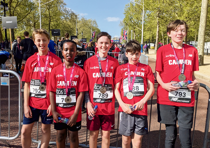 Good as gold in mini-marathon! Team Camden Under-13s boys