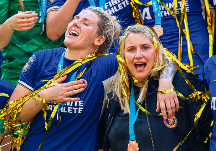 Five-star Hayes! Coach wins title ahead of US switch Barclays Women Super League Manchester United v Chelsea at Old Trafford Stadium, Manchester 18th May 2024