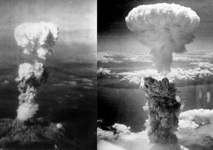 Gone fission: the scientists with their heads in the (mushroom) clouds Atomic mushroom clouds over Hiroshima (left) and Nagasaki (right)