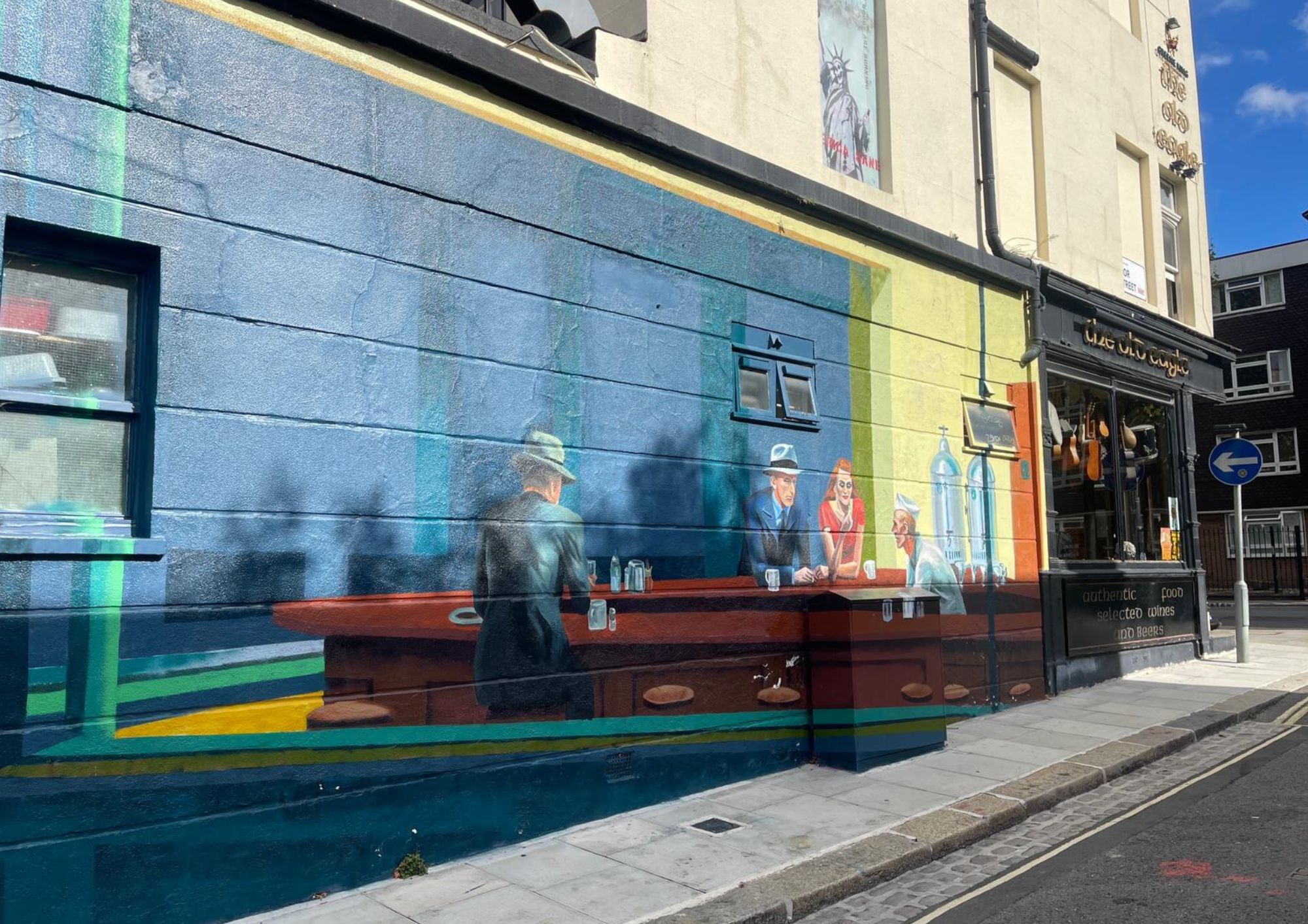 New Hopper-inspired ‘nighthawks’ mural appears in Camden Town the mural on the side of the old eagle pub