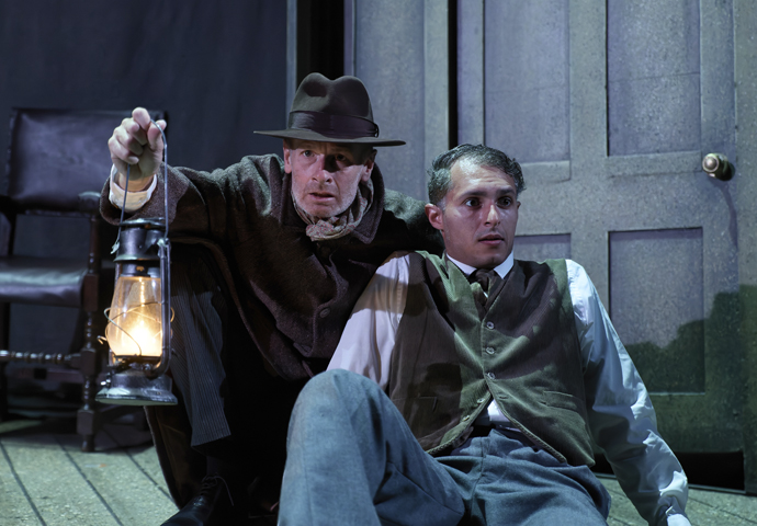Review: The Woman in Black at Alexandra Palace THE WOMAN IN BLACK. John Mackay (Arthur Kipps) and Daniel Burke (The Actor). Photo by Mark Douet (1)