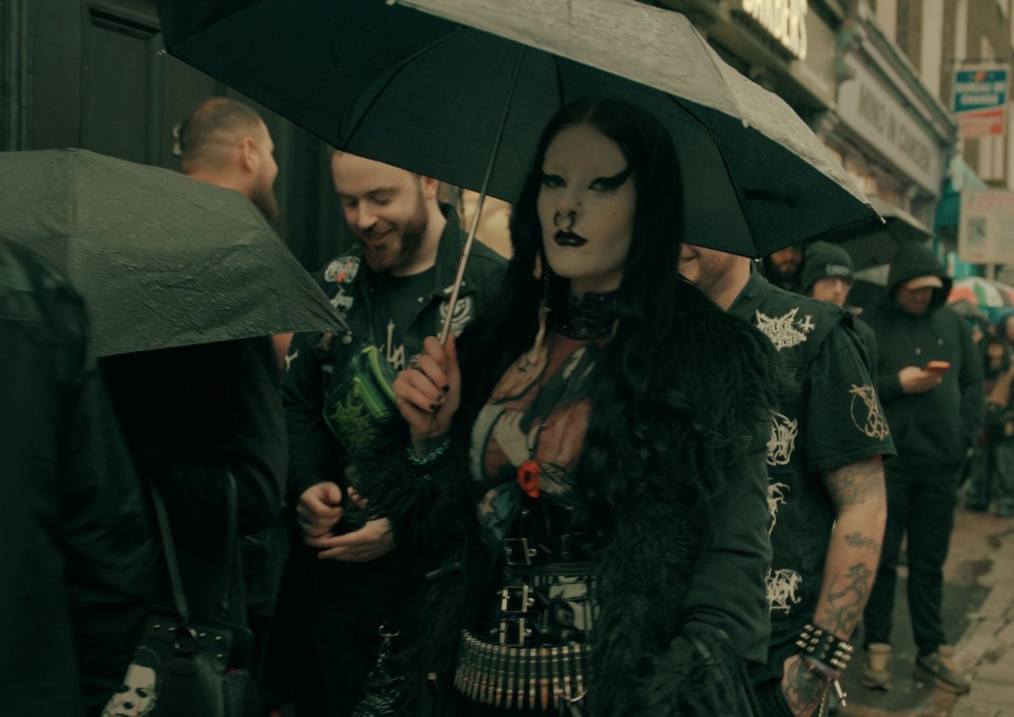 Black metal music fans queue to see Mayhem at record shop raven records (3)