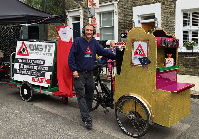 Tri and mighty: the mobile sound system that’s a hit at parties and protests Dan digging it