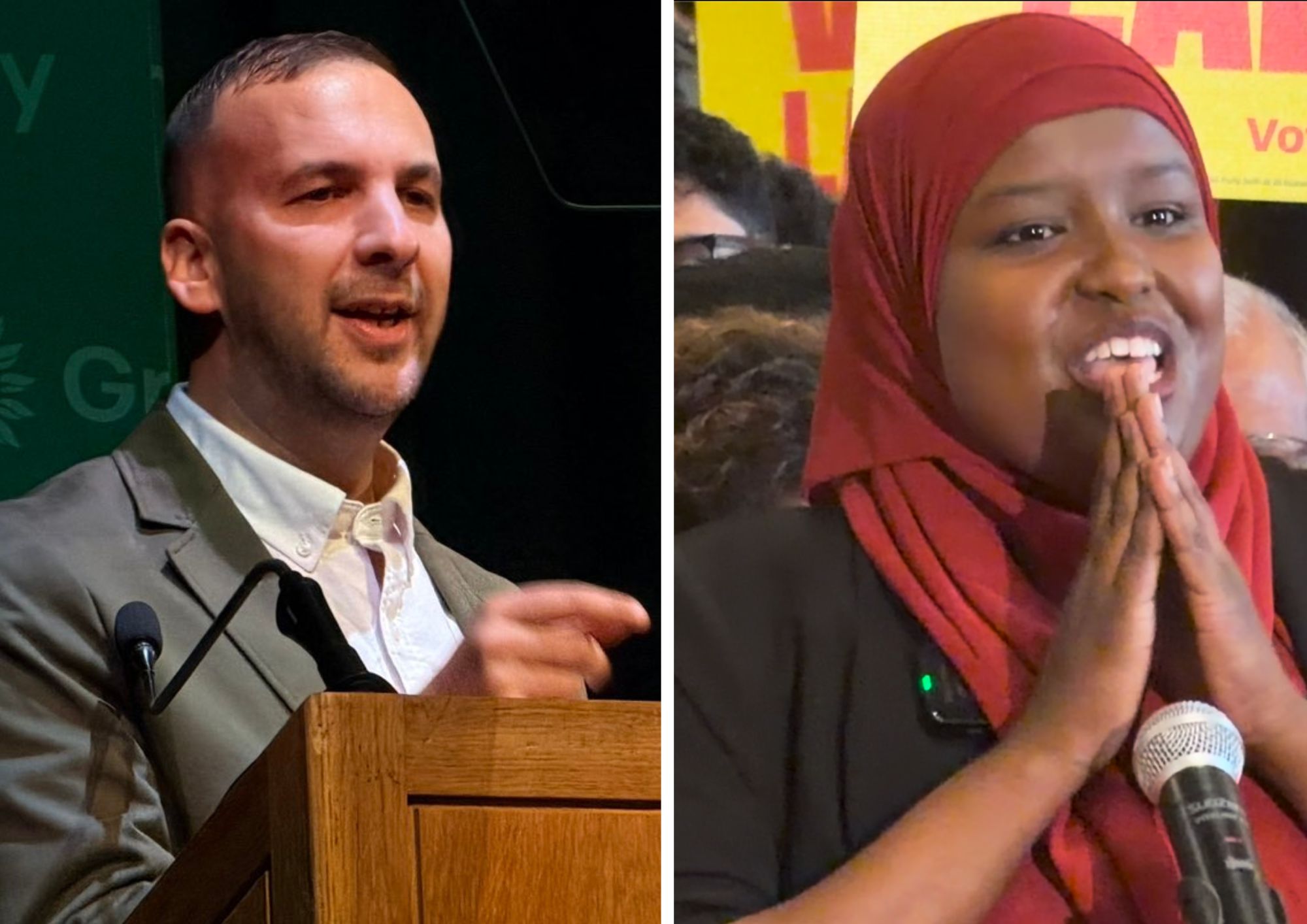 Zack Polanski questions Labour’s tough stance on refugees in election contest with Sagal Abdi-Wali byeleciton
