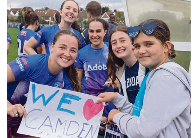 Town are in seventh heaven! Camden Town WFC stars Kelly Faye and Gemma Clenshaw credit Sophia Demetriades